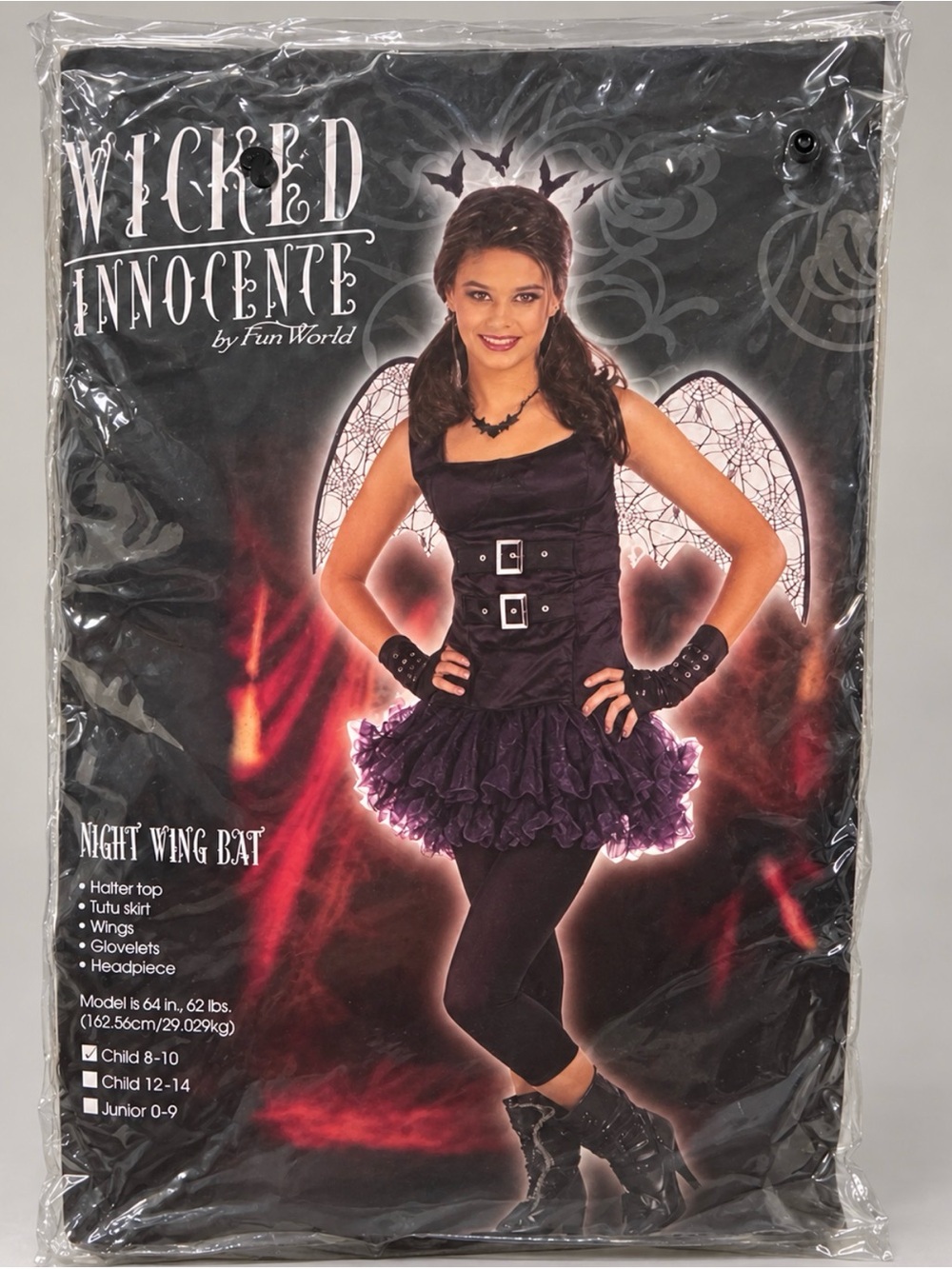 Halloween 🎃 Wicked Innocente Night Wing Bat Kids Costume - Black & Purple
